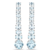 Bids.com 18K White Gold Plated 8.52 Carat Genuine Blue Topaz .925 Sterling Silver Earrings Earrings