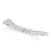 Bids.com 14k White Gold Modern Curved Diamond Wedding Band (1/8 cttw) Rings