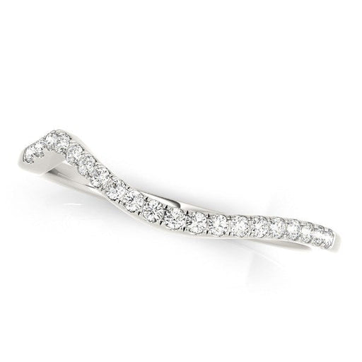 Bids.com 14k White Gold Modern Curved Diamond Wedding Band (1/8 cttw) Rings