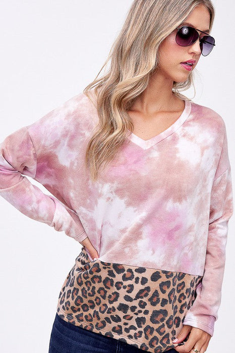 Plus Cloud Tie Dye Cheetah Boxy Top