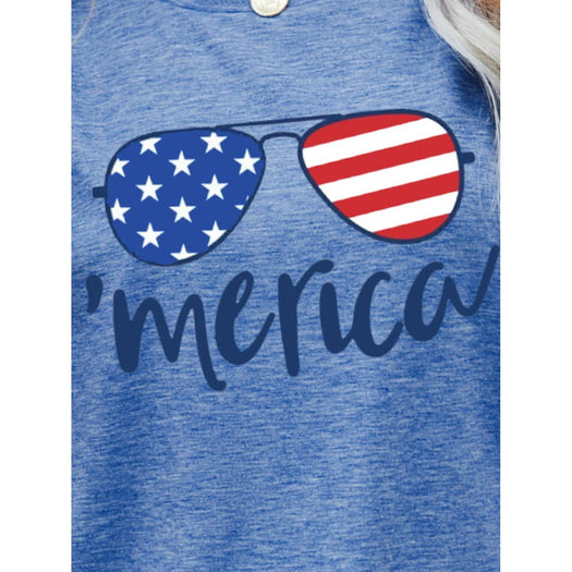 US Flag Glasses Graphic Tee