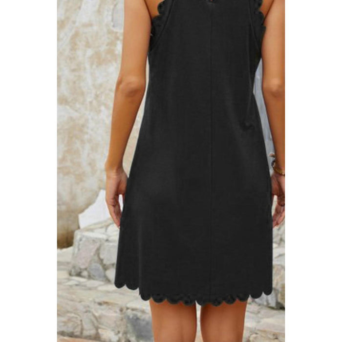 Mock Neck Sleeveless Mini Dress