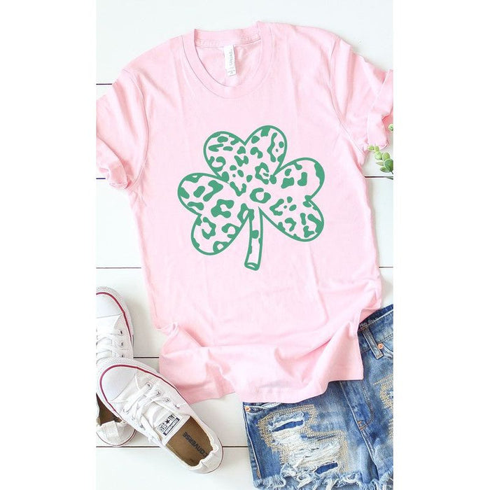 Green Leopard Clover Graphic Tee PLUS