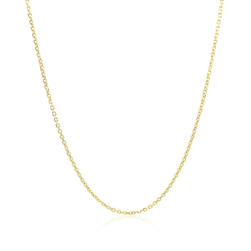 Bids.com 14k Yellow Gold Diamond Cut Cable Link Chain 1.1mm Necklaces