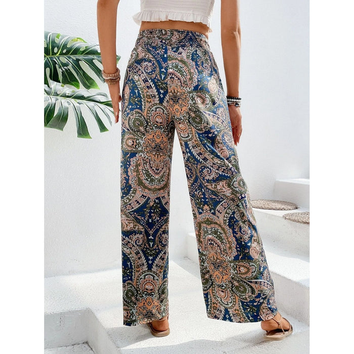 Printed Wide Leg Pants