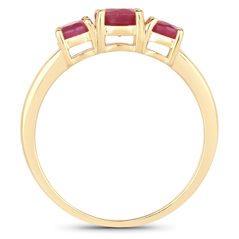 Bids.com 1.15 Carat Genuine Ruby 14K Yellow Gold Ring Rings