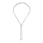 Bids.com .925 Sterling Silver 1/2 Cttw Diamond Alternating Heart Link Adjustable Bolo Bracelet (I-J Color, I3 Clarity) - 4" to 10" Inches Bracelets