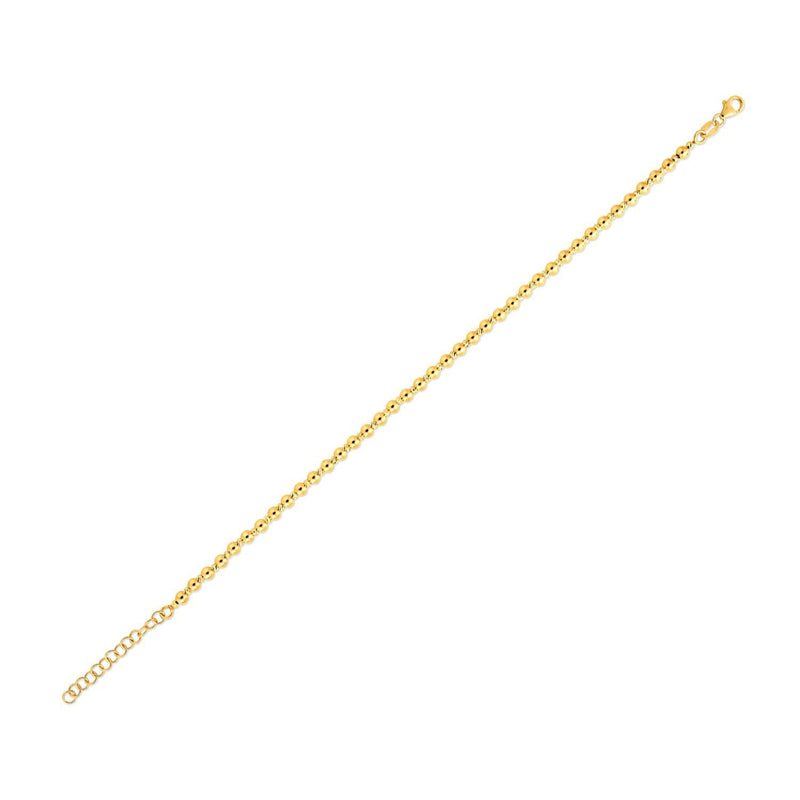 Bids.com 14k Yellow Gold Spaced Bead Bracelet  (3.00 mm) Bracelets