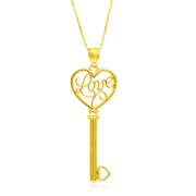 Bids.com 14k Yellow Gold Skeleton Key Style LOVE Pendant Pendants