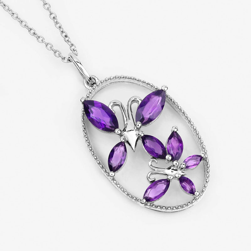 Bids.com 2.12 Carat Genuine Amethyst .925 Sterling Silver Pendant Pendants