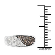 Bids.com 0.32 Carat Genuine Champagne Diamond and White Diamond .925 Sterling Silver Ring Rings
