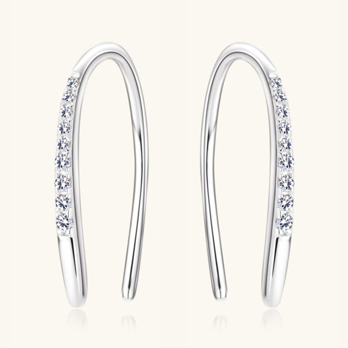 Moissanite 925 Sterling Silver U Shape Earrings