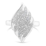 Bids.com .925 Sterling Silver Â¾ Cttw Round and Baguette Cut Diamond Stair-Stepped Cluster Waterfall Cocktail Ring (I-J Color, I2-I3 Clarity) - Size 6 Rings