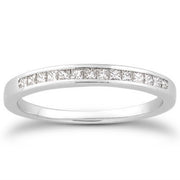 Bids.com 14k White Gold Channel Set Princess Diamond Wedding Ring Band Rings
