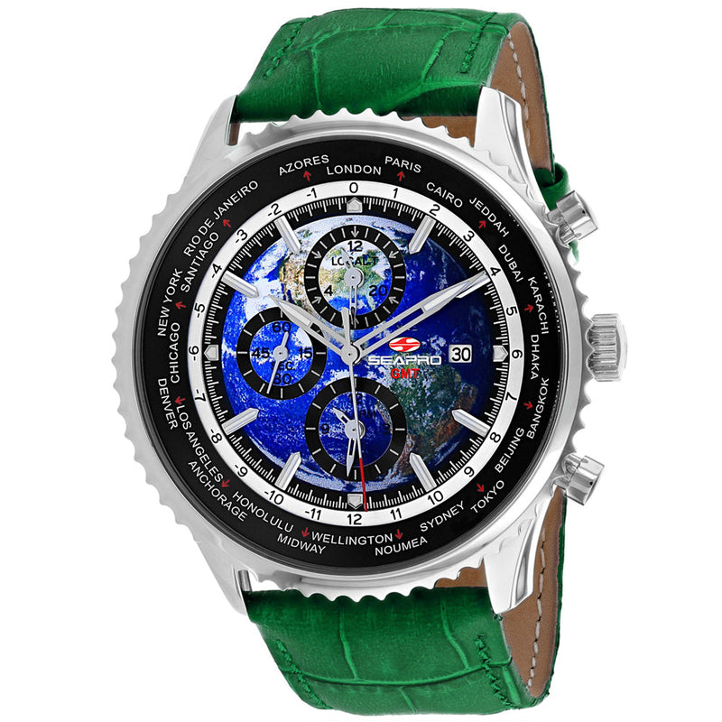 Bids.com Seapro Men's Meridian World Timer GMT Watches