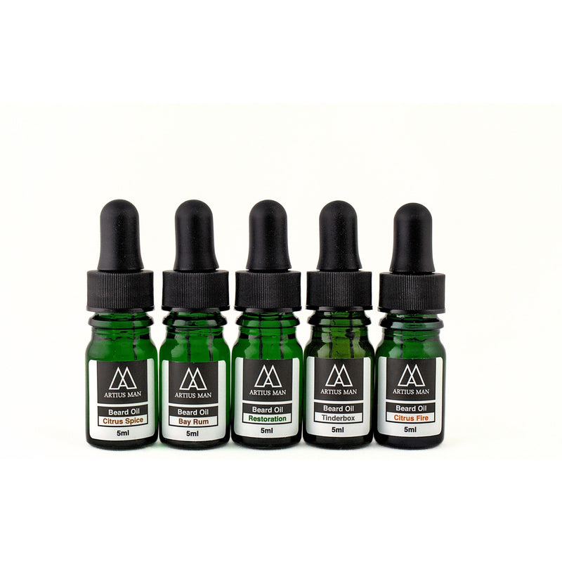 Artius Man Beard Oil Sample Pack – Build Your Own 5-Scent Beard Oil Kit Beard Oil