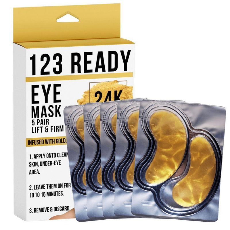 ZAQ Skin & Body 24K Gold Lift & Firm Hydrogel Eye Patches White Smoke 1 Pair,3 Pair,5 Pair,Retail Box - 10 Packs ( 50 Pairs)