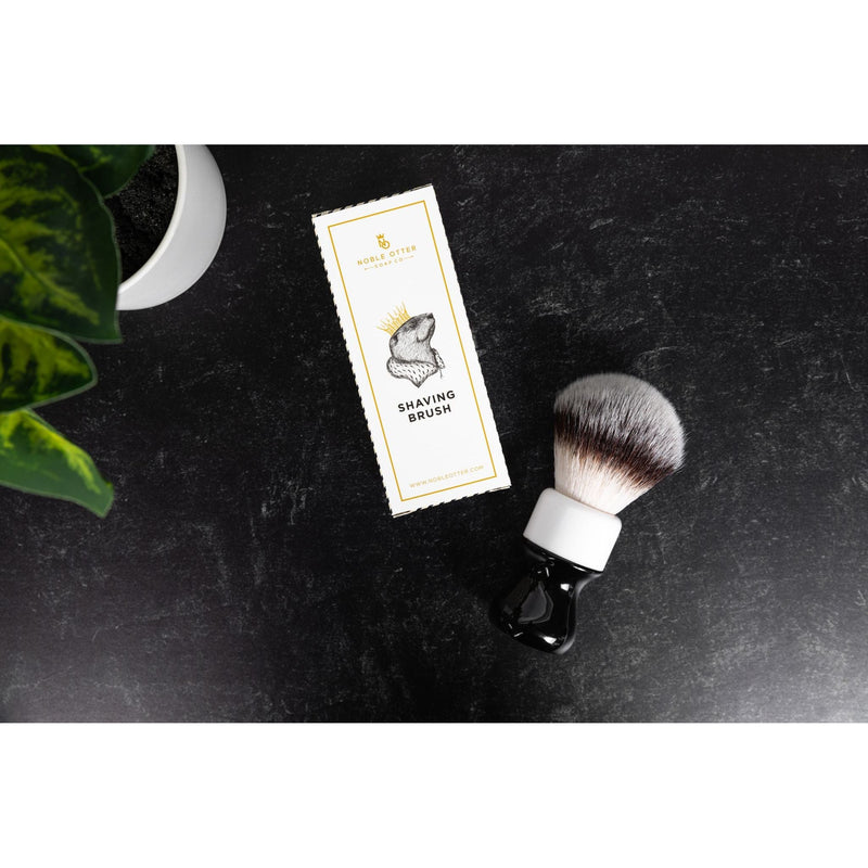 Noble Otter Synthetic Shave Brush - Black/White - 26MM Shaving Brush