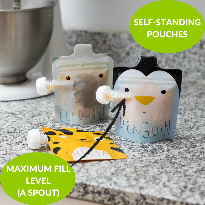 Reusable Food Pouches - Zoo