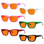 eyekeeper.com 6 Pack 100% Blue Blocking Glasses Orange Lens Metalless Screwless Cat-eye R2514-B98 Eyeglasses
