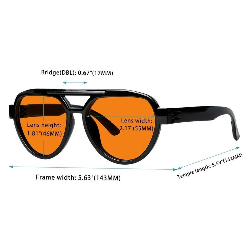 eyekeeper.com 6 Pack 100% Blue Blocking Glasses Orange Lens Metalless Screwless Pilot R2312-B98 Eyeglasses