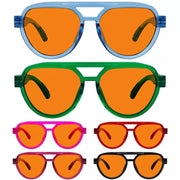 eyekeeper.com 6 Pack 100% Blue Blocking Glasses Orange Lens Metalless Screwless Pilot R2312-B98 Eyeglasses