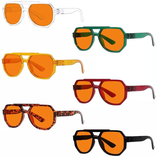 eyekeeper.com 6 Pack 100% Blue Blocking Orange Glasses for Sleep Metalless Pilot NR2309-B98 Eyeglasses