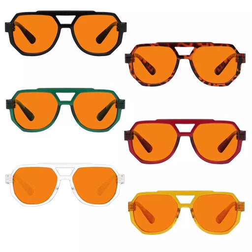 eyekeeper.com 6 Pack 100% Blue Blocking Orange Glasses for Sleep Metalless Pilot NR2309-B98 Eyeglasses