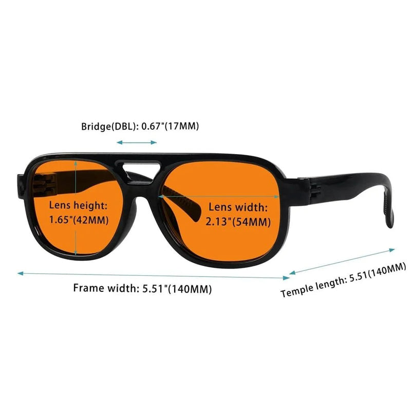 eyekeeper.com 6 Pack 100% Blue Blocking Orange Glasses for Sleep Metalless Pilot R2515-B98 Eyeglasses