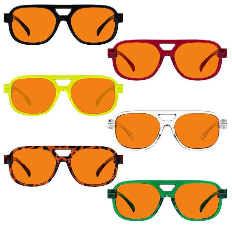 eyekeeper.com 6 Pack 100% Blue Blocking Orange Glasses for Sleep Metalless Pilot R2515-B98 Eyeglasses