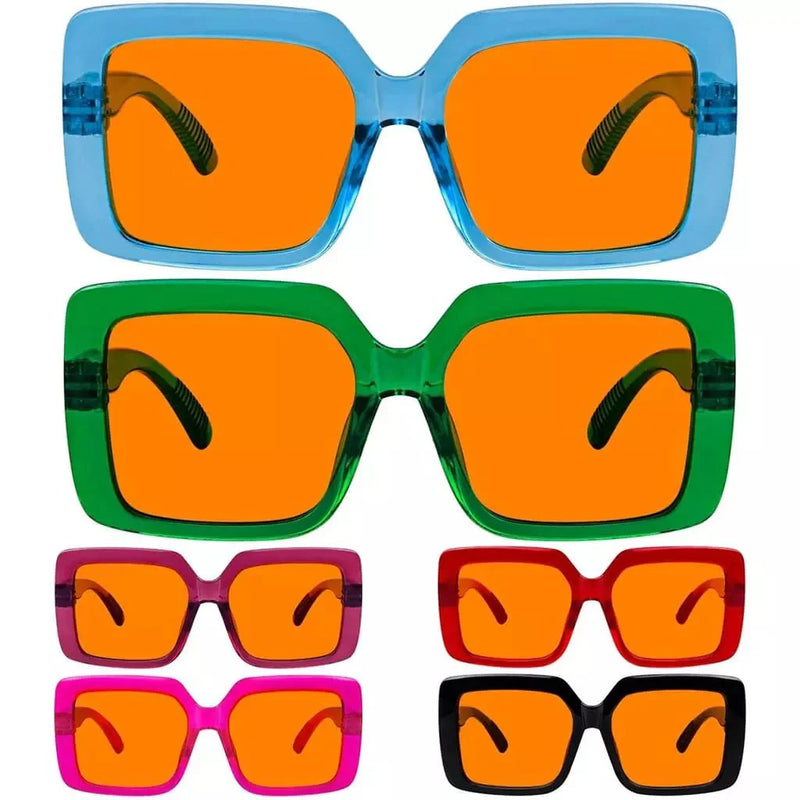 eyekeeper.com 6 Pack 100% Blue Blocking Orange Glasses for Sleep Metalless Screwless R2311-B98 Eyeglasses