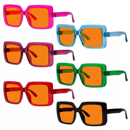 eyekeeper.com 6 Pack 100% Blue Blocking Orange Glasses for Sleep Metalless Screwless R2311-B98 Eyeglasses
