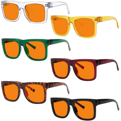 eyekeeper.com 6 Pack 100% Blue Blocking Orange Glasses Nighttime Metalless Screwless Eyewear R2316-B98 Eyeglasses