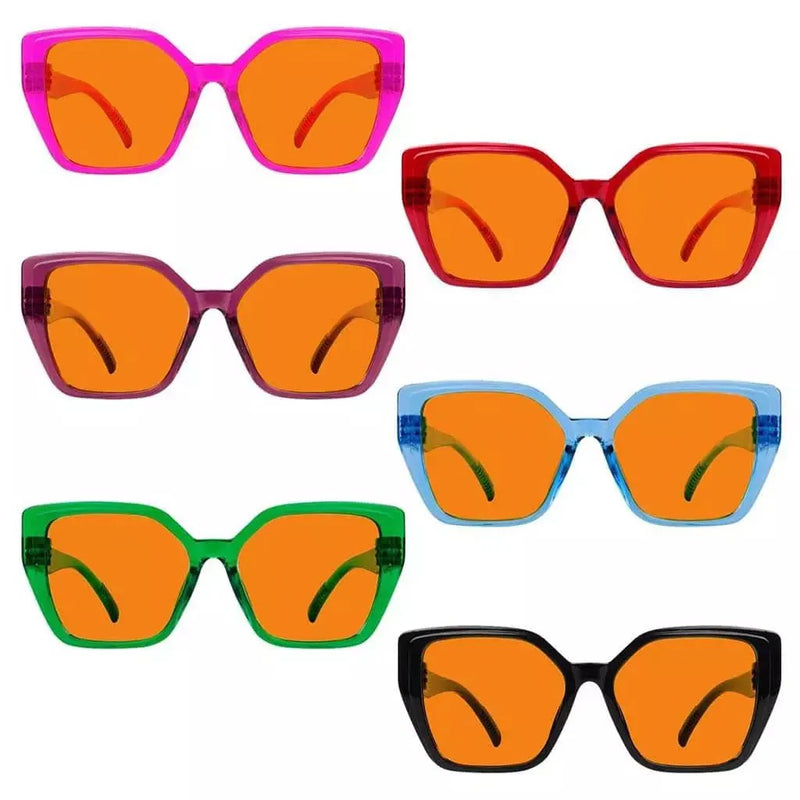 eyekeeper.com 6 Pack 100% Blue Blocking Orange Lens Metalless Screwless Nighttime Glasses R2314-B98 Eyeglasses