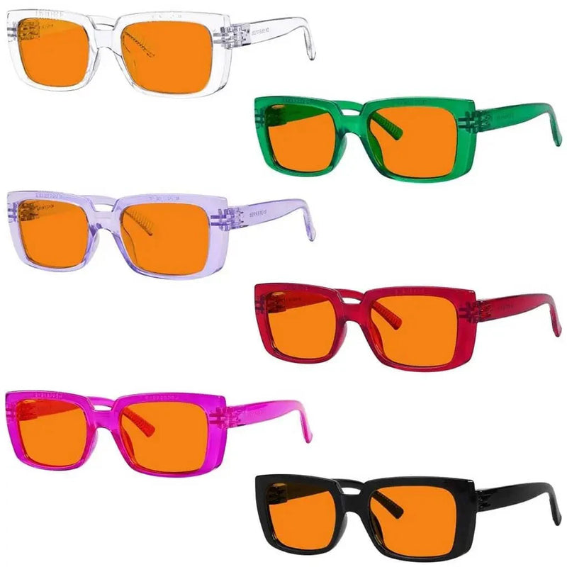 eyekeeper.com 6 Pack 100% Blue Light Blocking Glasses Orange Lens Metalless Screwless NR9107-B98 Eyeglasses
