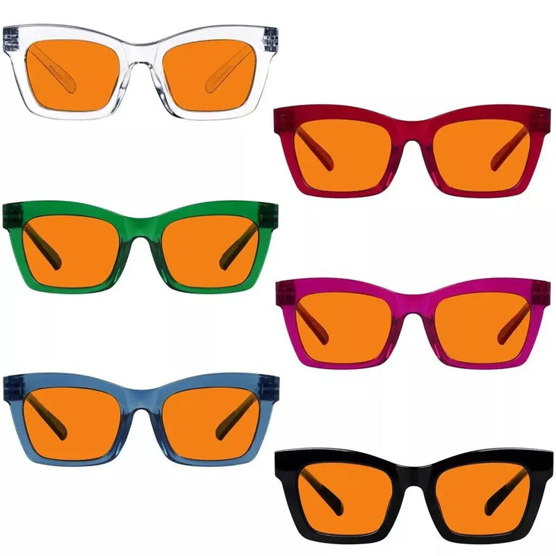eyekeeper.com 6 Pack 100% Blue Light Blocking Orange Glasses Metalless Screwless R2308-B98 Eyeglasses