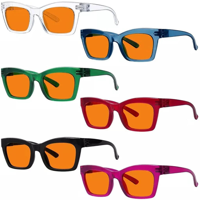 eyekeeper.com 6 Pack 100% Blue Light Blocking Orange Glasses Metalless Screwless R2308-B98 Eyeglasses