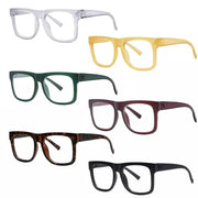 eyekeeper.com 6 Pack 30% Blue Light Blocking Large Frame Metalless Screwless Glasses R2316-B15 Eyeglasses