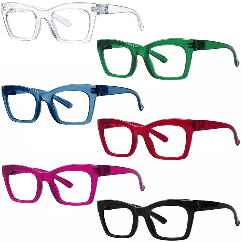 eyekeeper.com 6 Pack 30% Blue Light Blocking Metalless Screwless Cat-eye Glasses R2308-B15 Eyeglasses