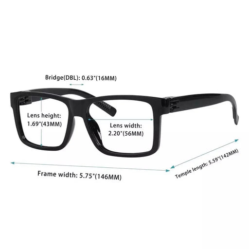 eyekeeper.com 6 Pack 30% Blue Light Blocking Oversized Metalless Screwless Glasses R2508-B15 Eyeglasses