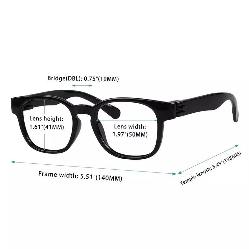 eyekeeper.com 6 Pack 30% Blue Light Blocking Square Metalless Screwless Glasses NR144-B15 Eyeglasses