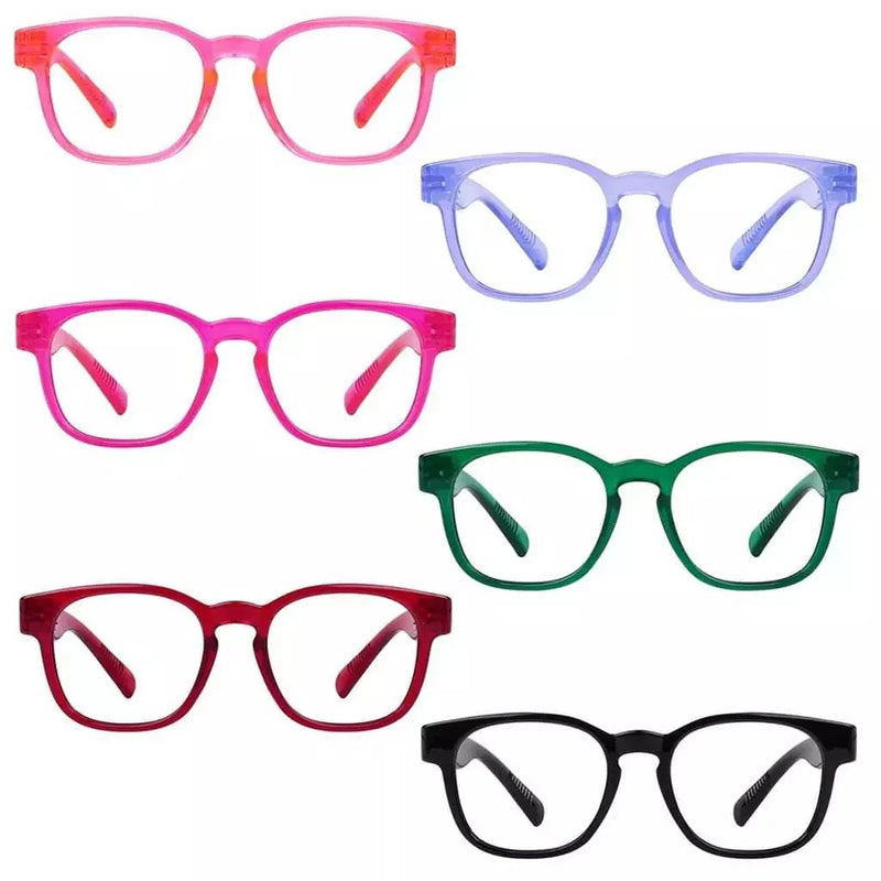 eyekeeper.com 6 Pack 30% Blue Light Blocking Square Metalless Screwless Glasses NR144-B15 Eyeglasses