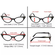 eyekeeper.com 6 Pack Cat-eye Reading Glasses Include Sunshine Readers R914 Eyeglasses