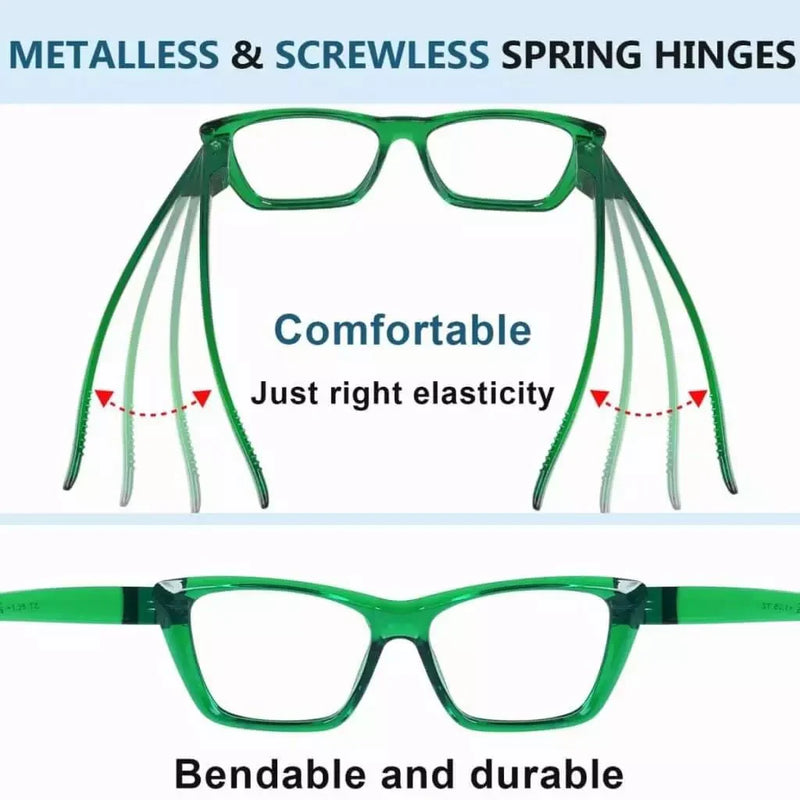 eyekeeper.com 6 Pack Cat-eye Reading Glasses Screwless Metalless Readers R2514 Eyeglasses