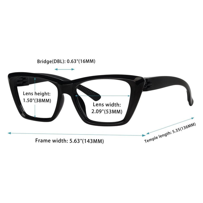 6 Pack Cat-eye Reading Glasses Screwless Metalless Readers R2514