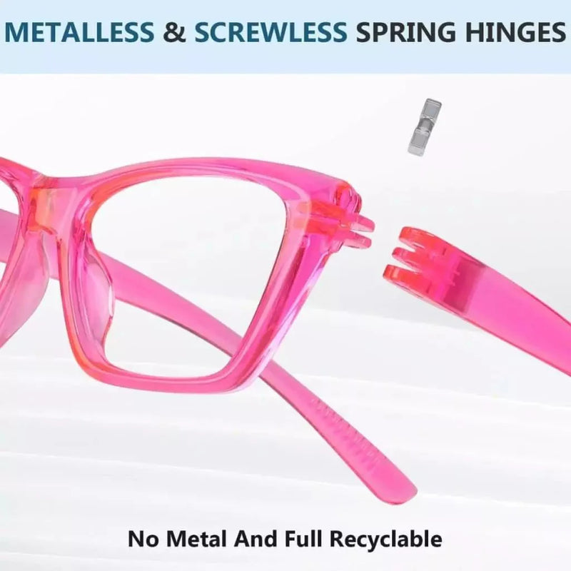 eyekeeper.com 6 Pack Cat-eye Reading Glasses Screwless Metalless Readers R2514 Eyeglasses
