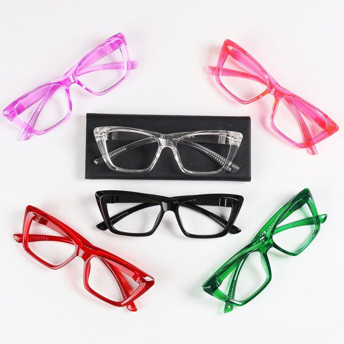 6 Pack Cat-eye Reading Glasses Screwless Metalless Readers R2514