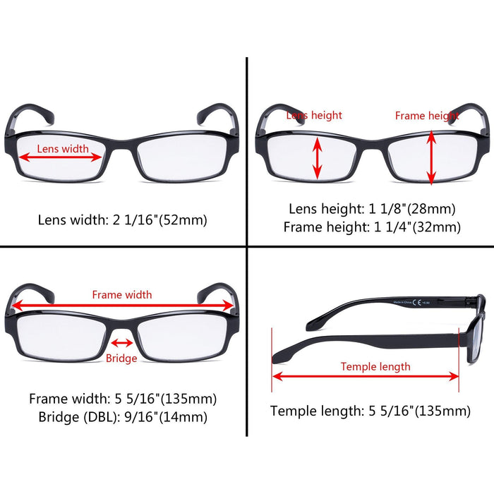 Eyekeeper - 6 Pack Reading Glasses Include Sunshine Readers R9102