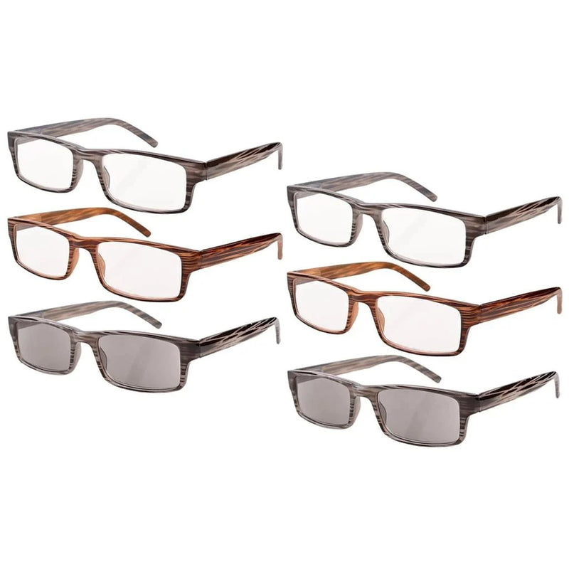eyekeeper.com 6 Pack Fashionable Rectangle Striped Reading Glasses R026 Eyeglasses
