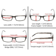 eyekeeper.com 6 Pack Fashionable Rectangle Striped Reading Glasses R026 Eyeglasses